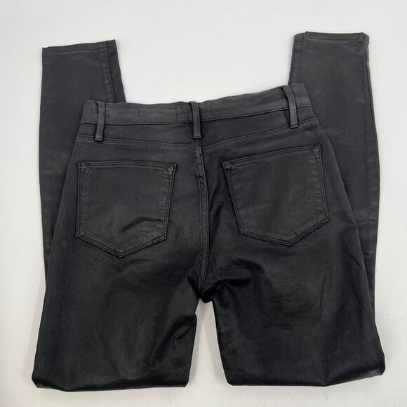 Frame Denim Black Coated Skinny Jeans | Size 25 - Picture 4 of 9